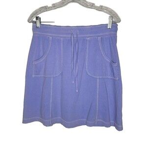 FRESH PRODUCE Casual Mini Skirt Small Cotton Purple Drawstring Pockets
